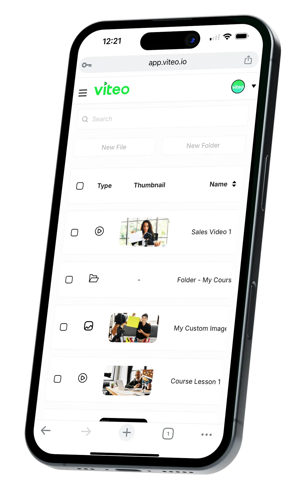 Viteo App Interface